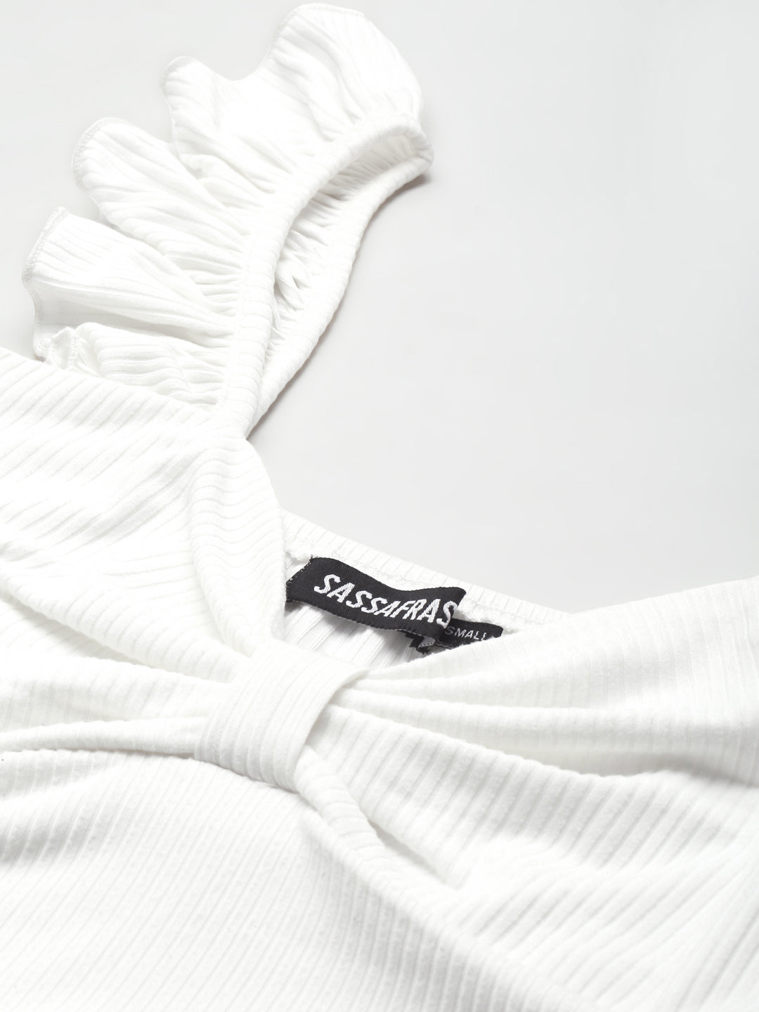 Women White Rib  Crop Top
