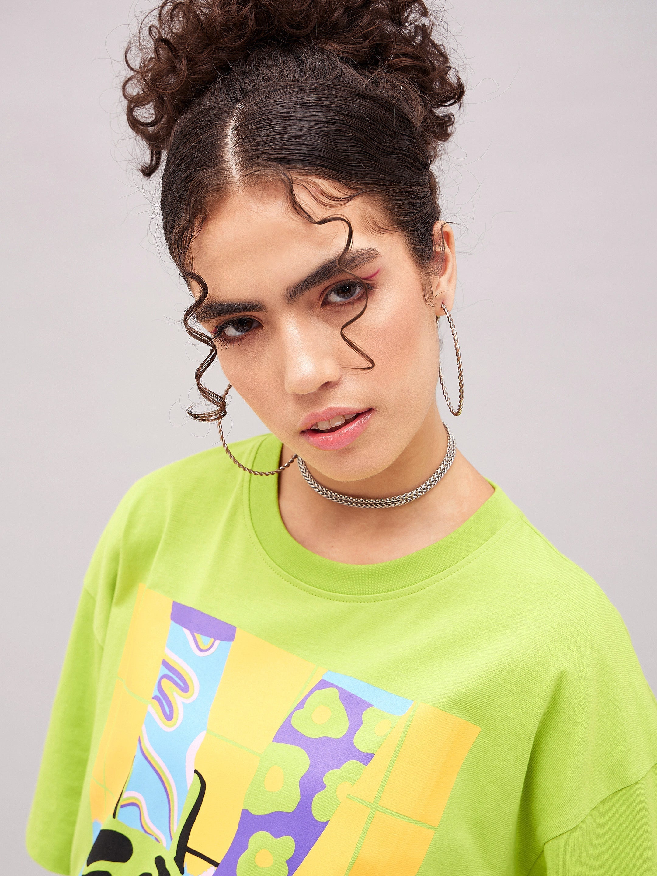 Women Green Be Different Oversized T-shirt