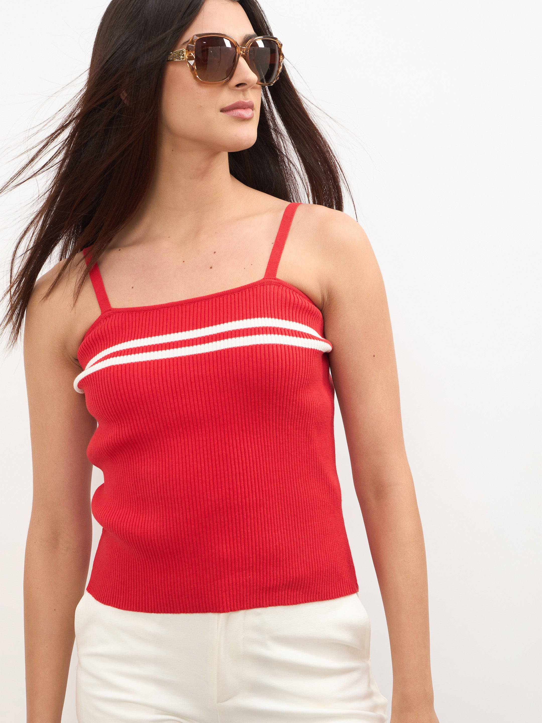 Women Red Strappy Regular Top