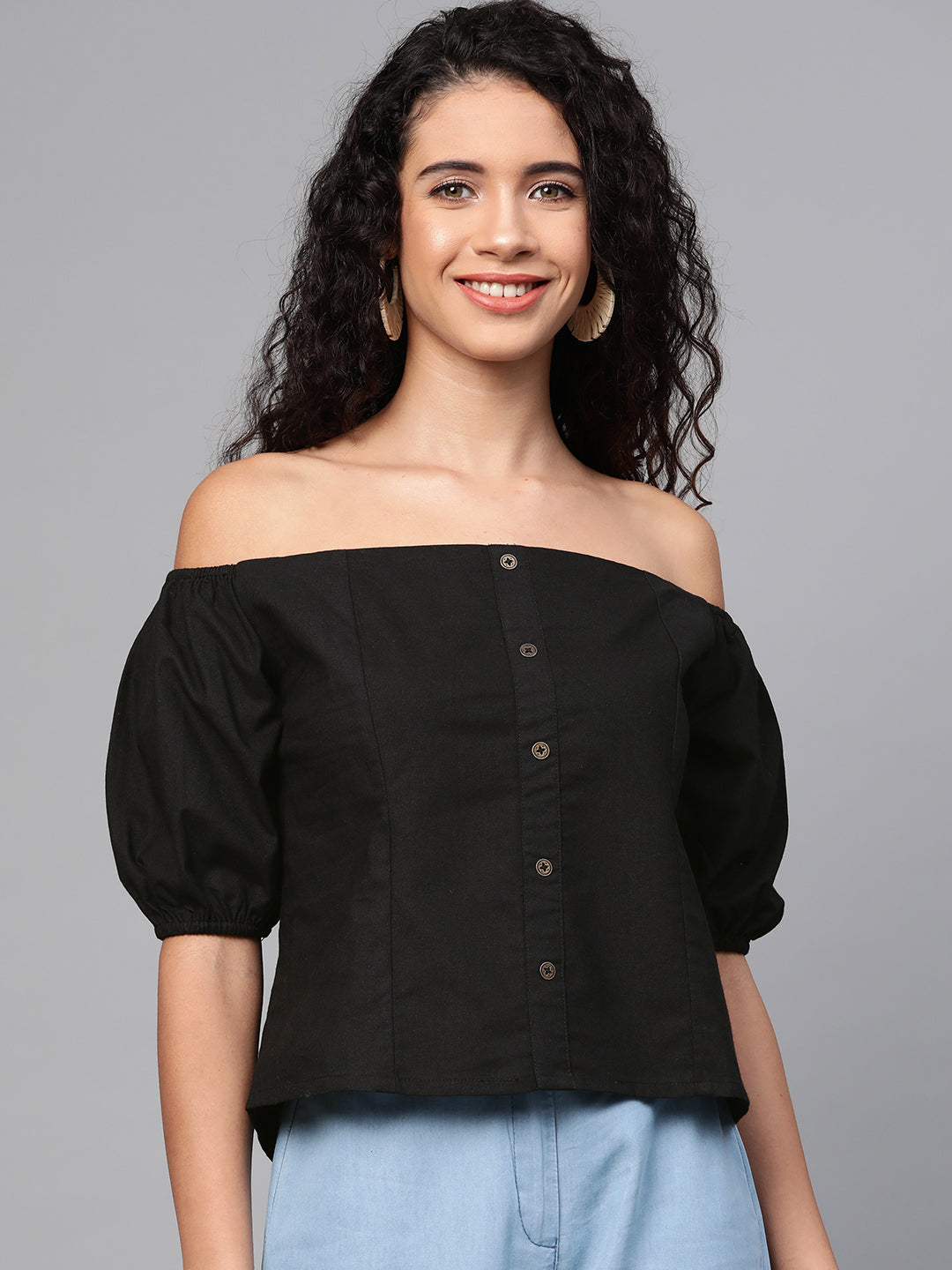 Women Black Off Shoulder Top