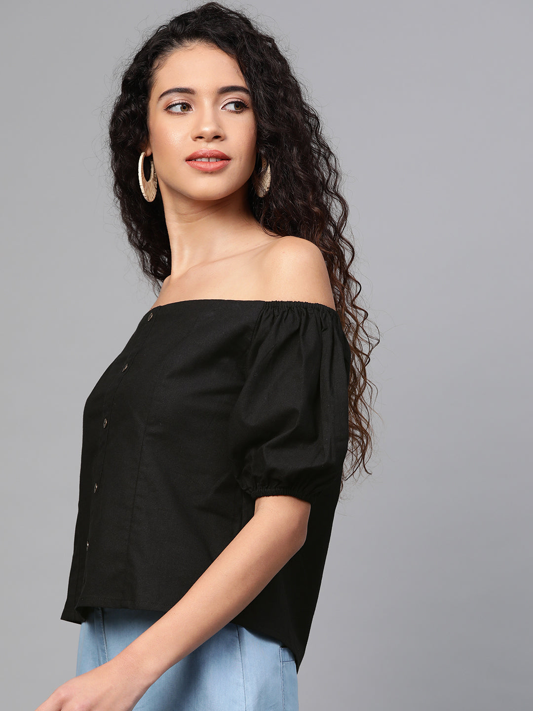 Women Black Off Shoulder Top