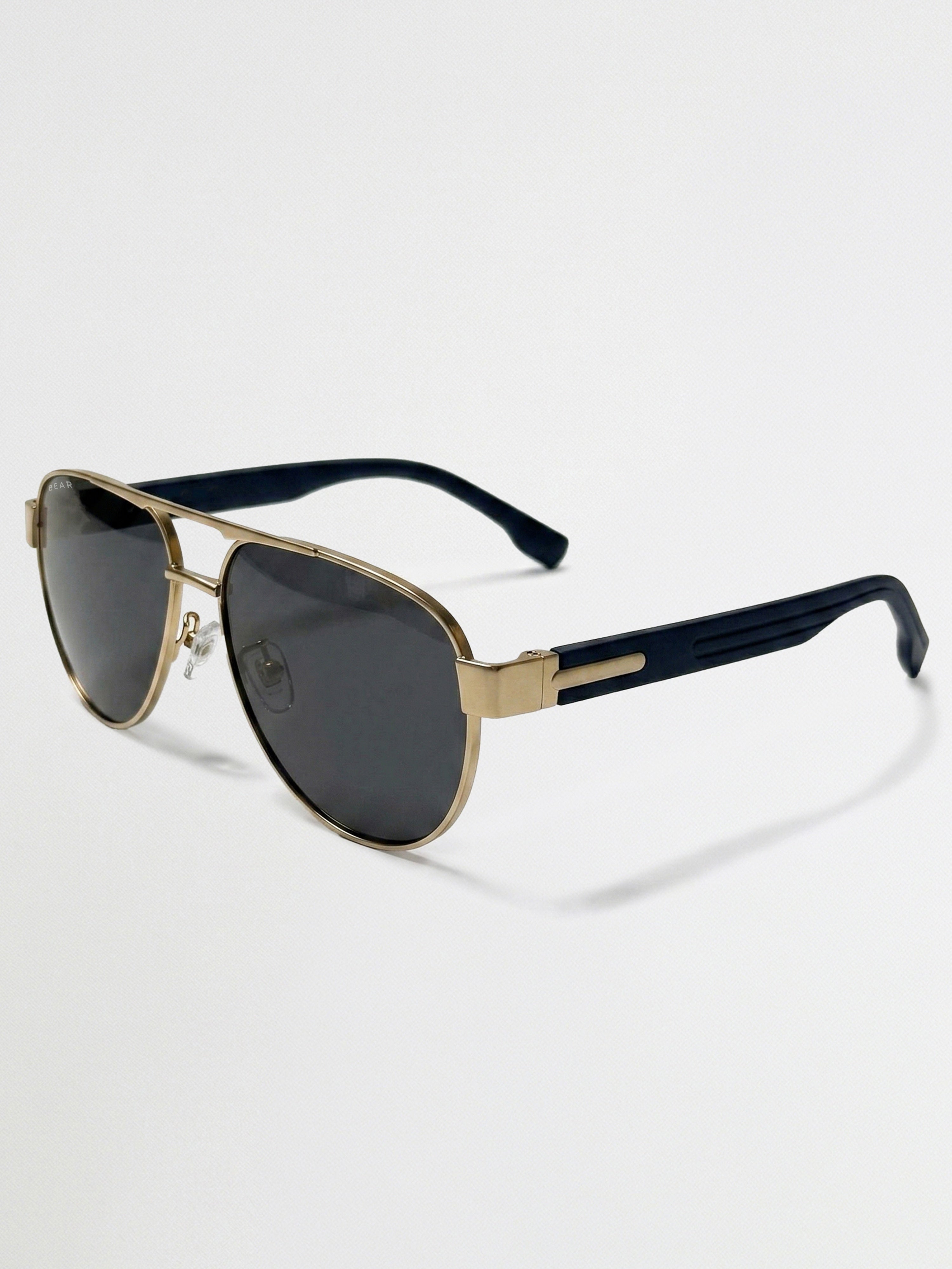 Men Aviator Sunglasses with Silver Metal Frame & Grey Tinted Lenses
