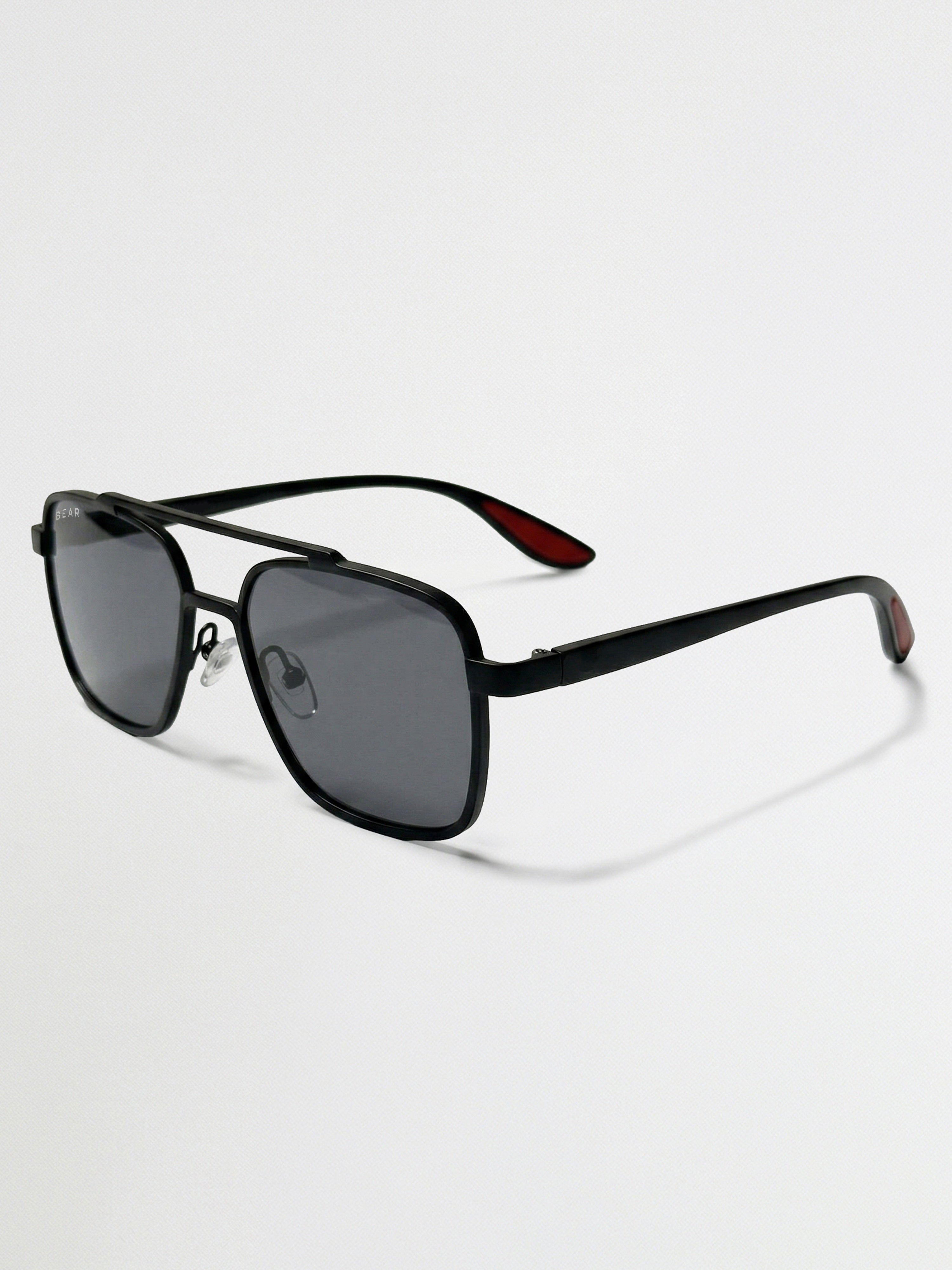 Men Aviator Sunglasses with Silver Metal Frame & Grey Tinted Lenses