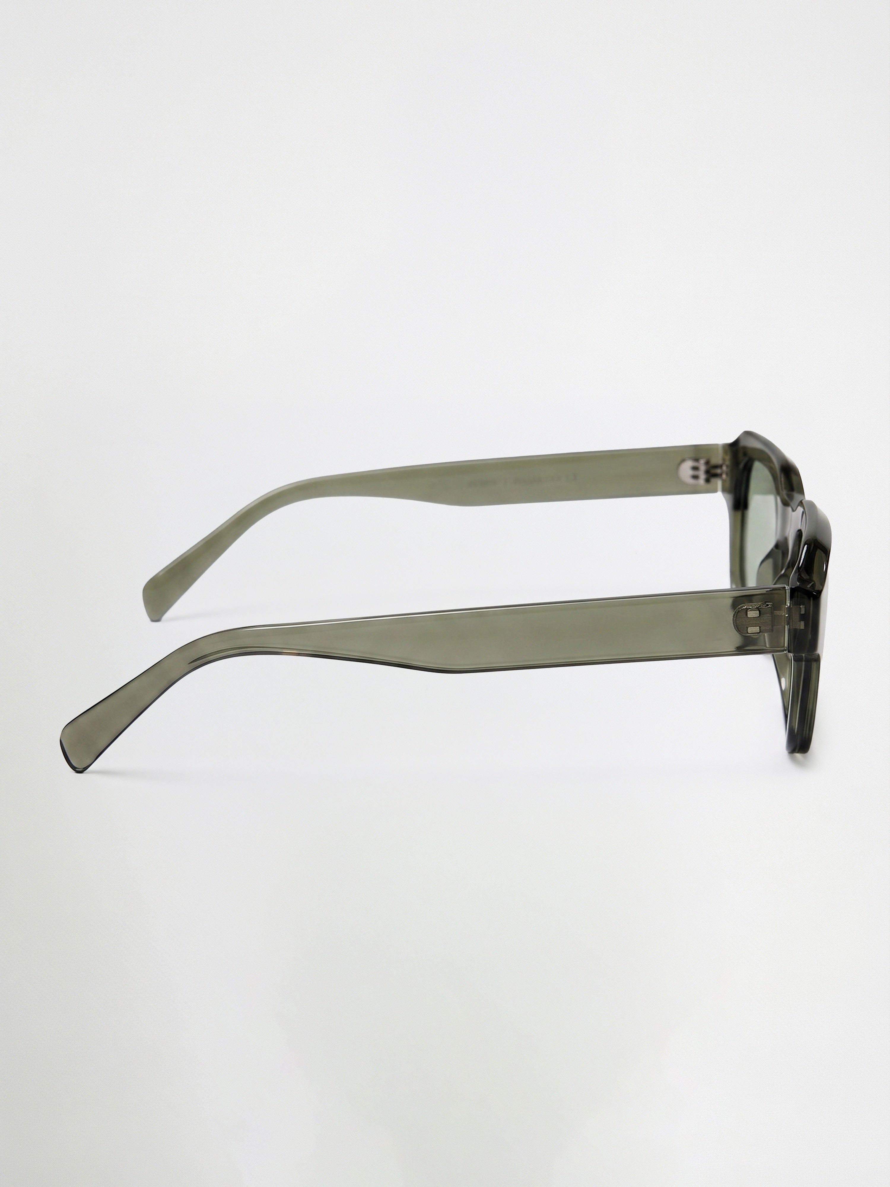 Men Square Full-Rim Sunglasses with Smoke Olive Transparent Frame and Olive Gradient Lenses