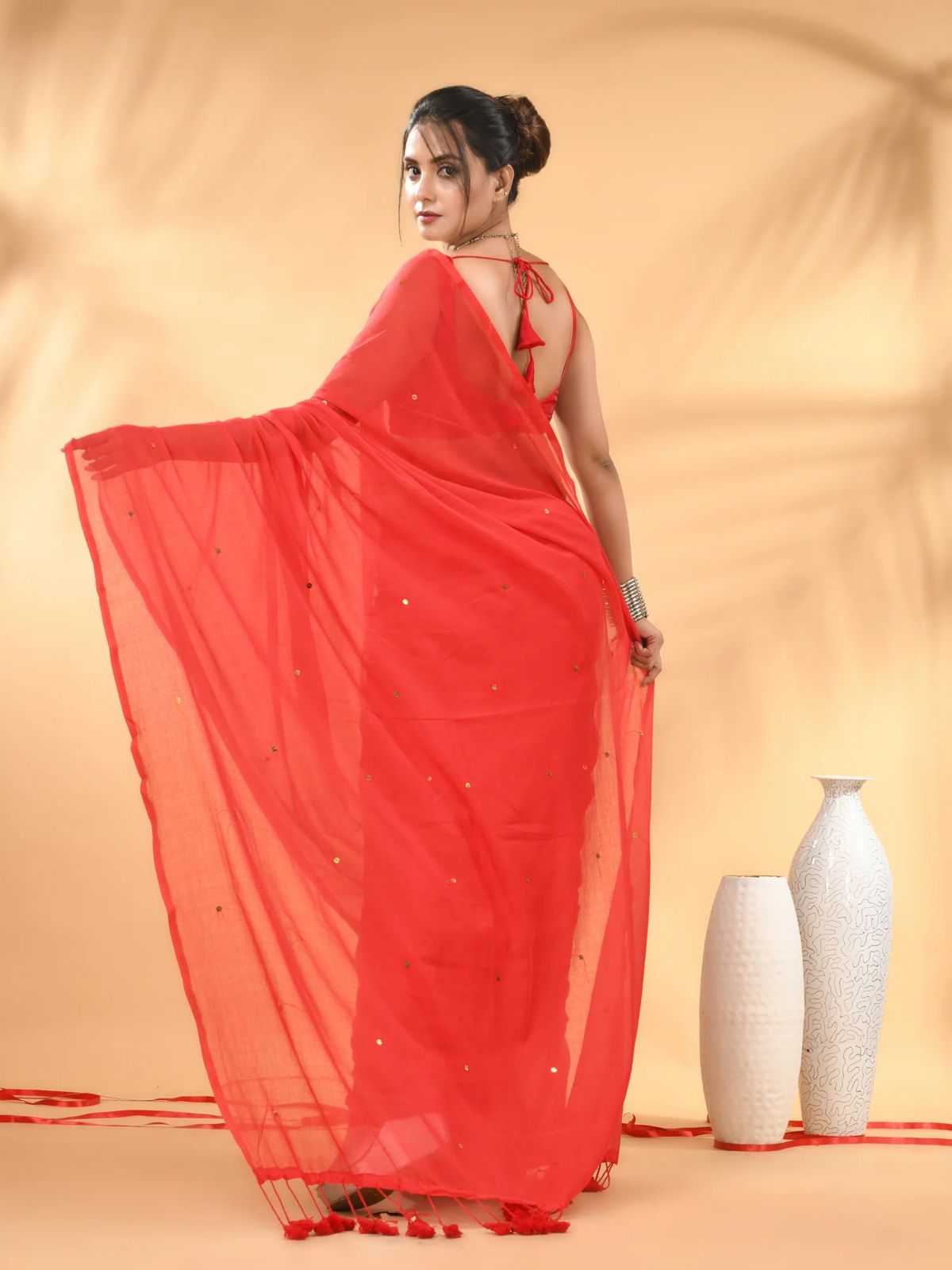 Women Cotton Sequence Saree