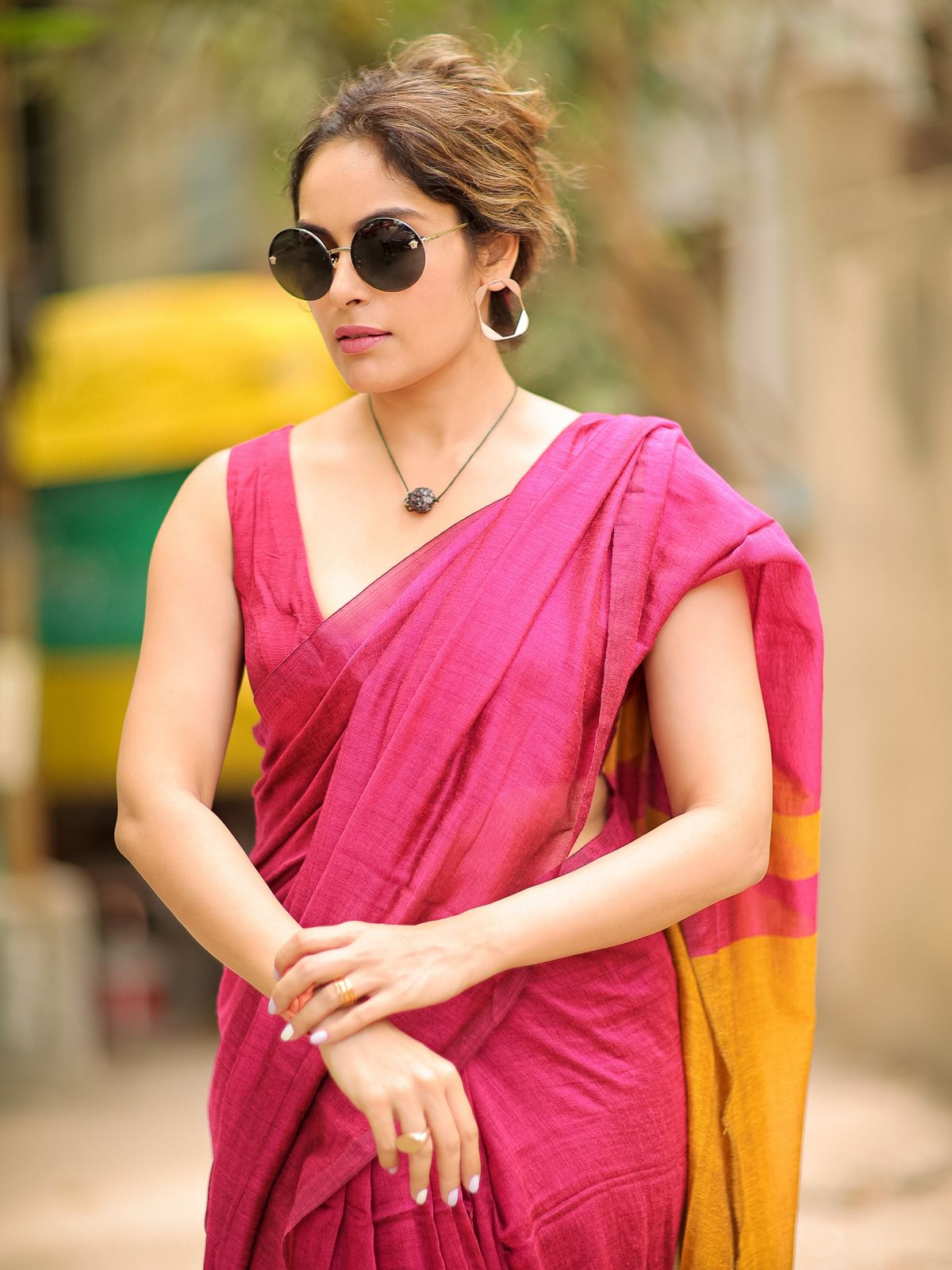 Women Cotton Checks Pallu Saree