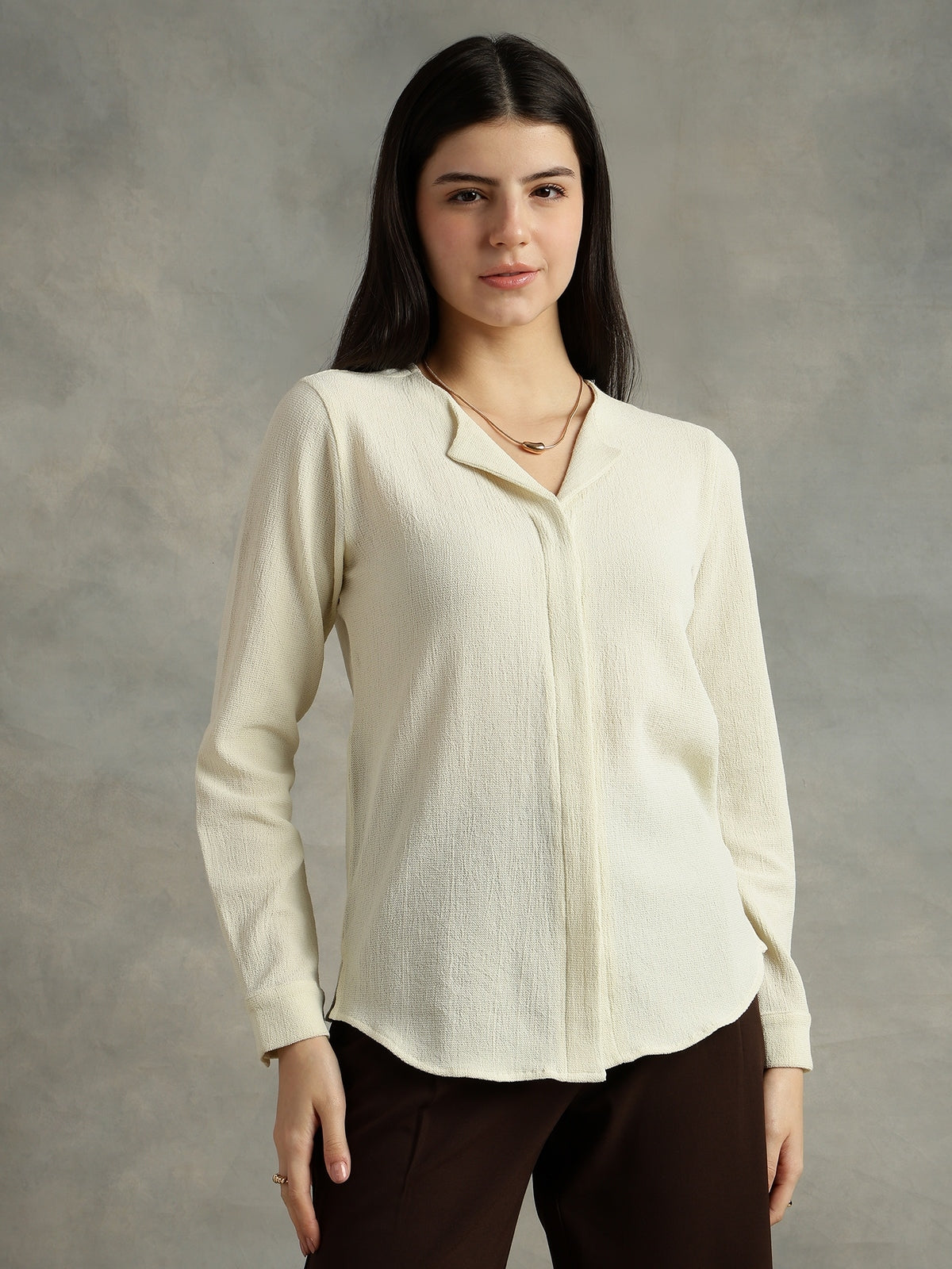 Women Vanilla Ice Crepe Collar Shirt