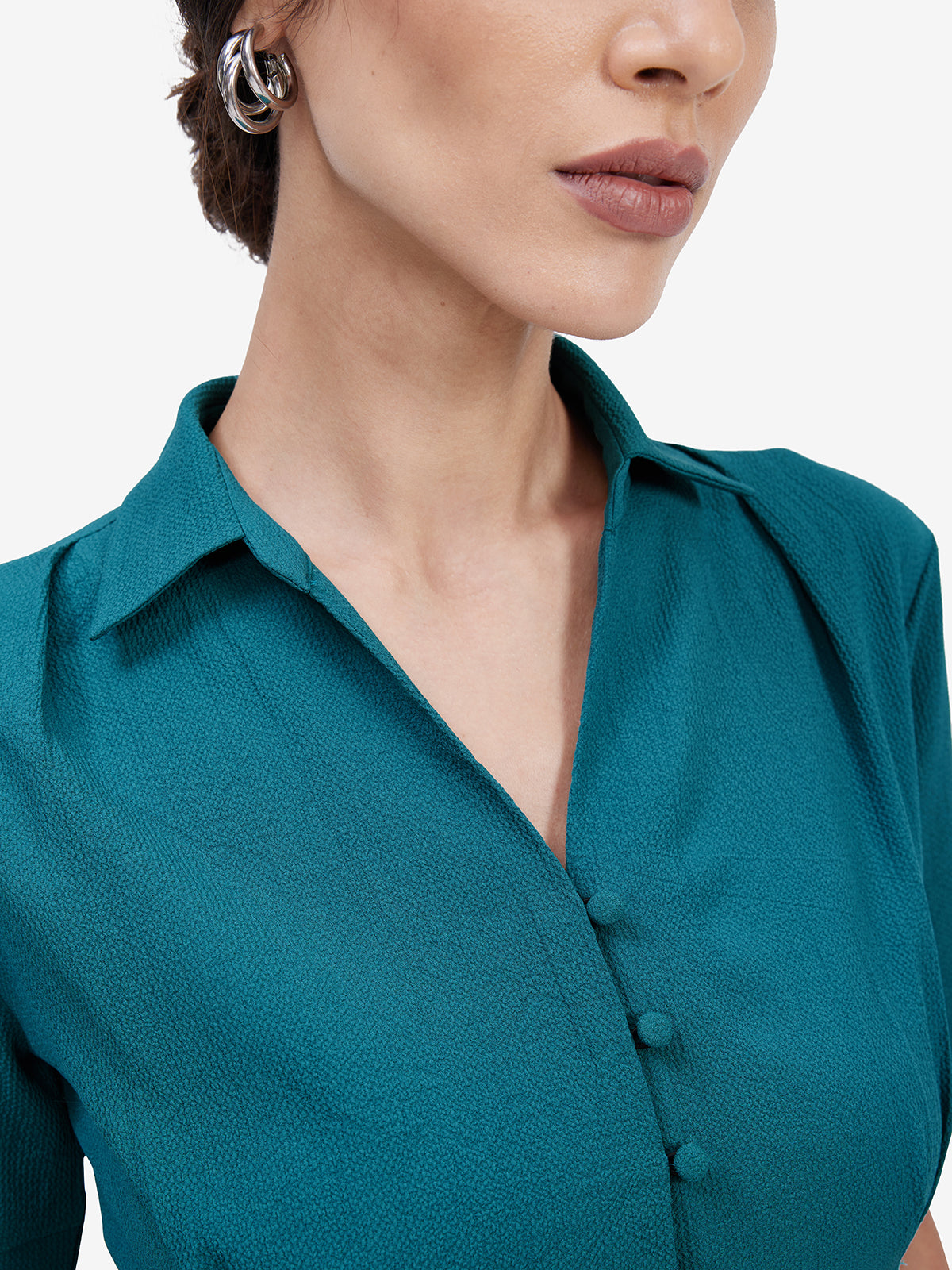 Women Green Formal Shirt