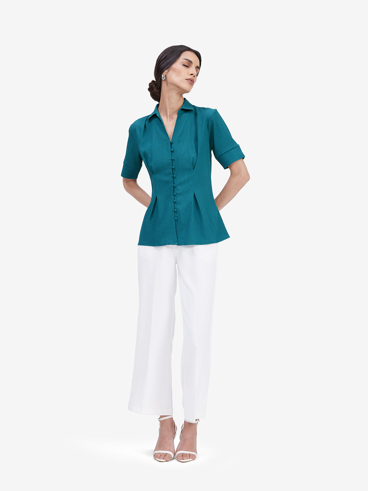 Women Green Formal Shirt