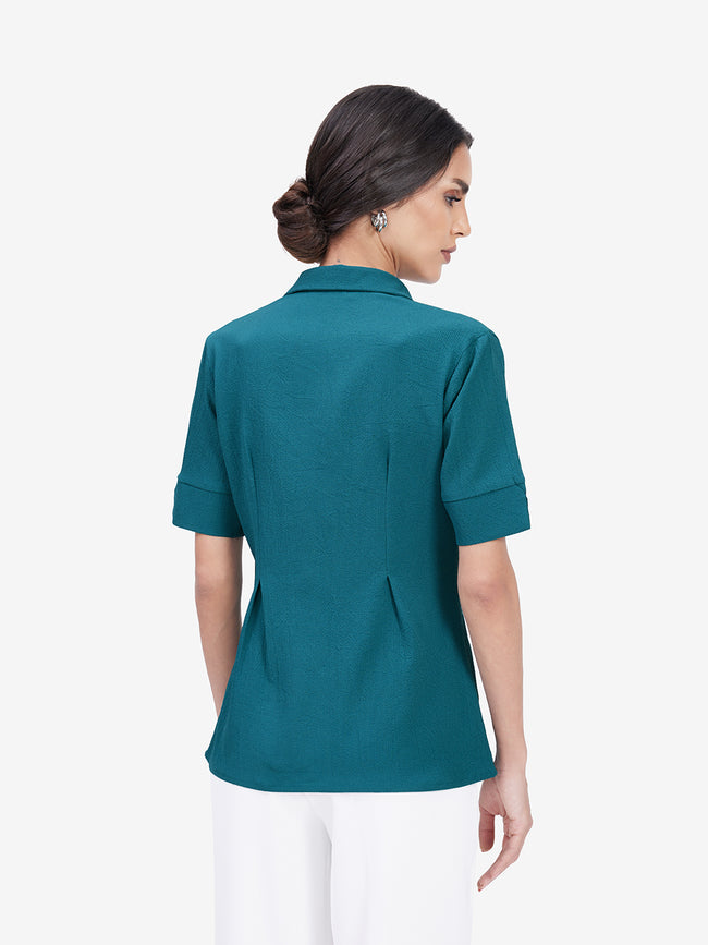 Women Green Formal Shirt