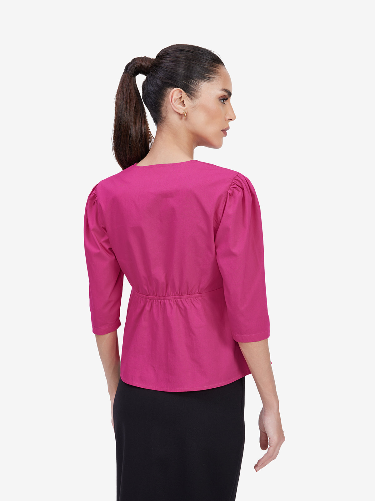 Women Pink Wrap Shirt
