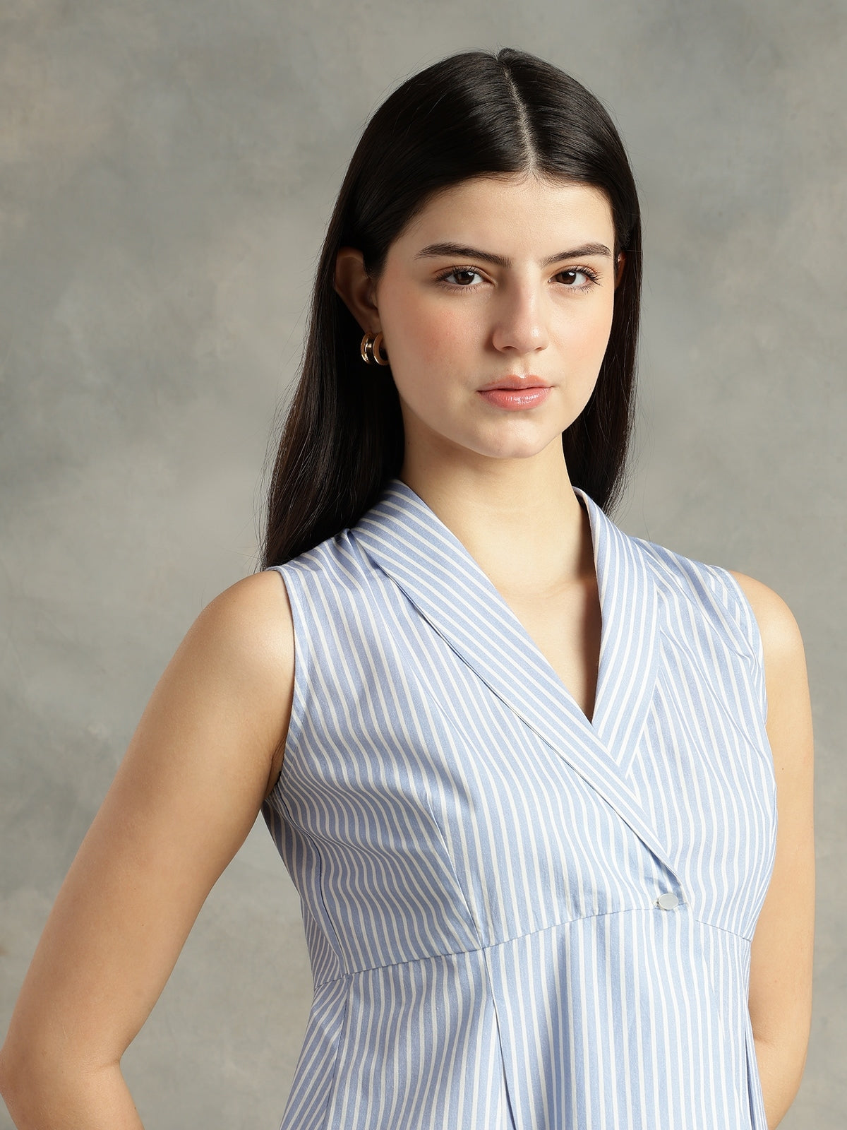 Women Sweet Lavender and White Shirt