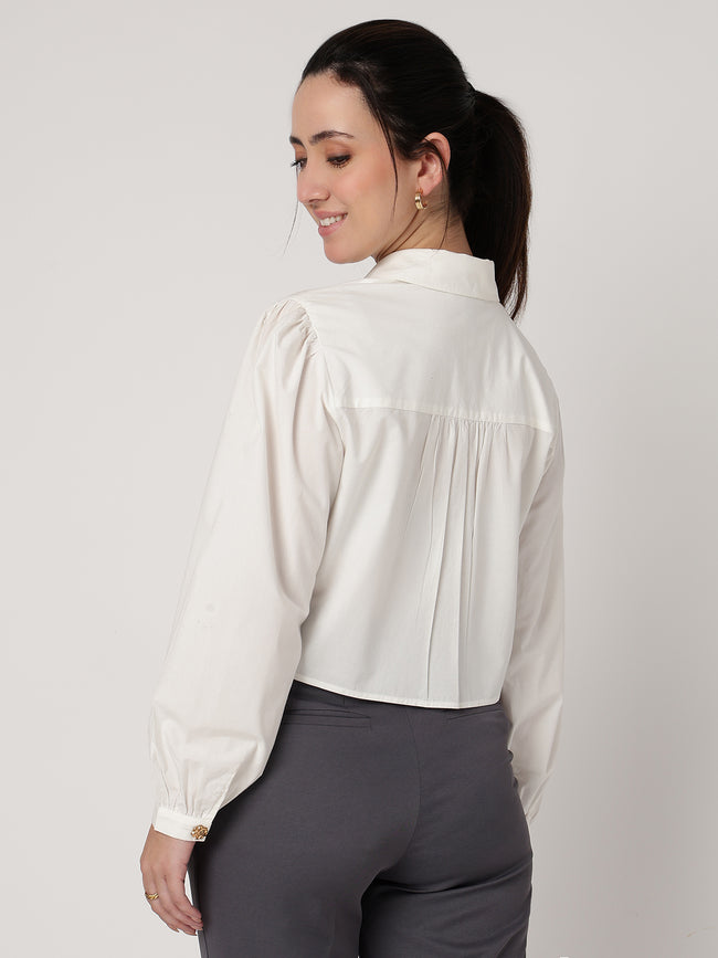 Women White Cotton Shirt