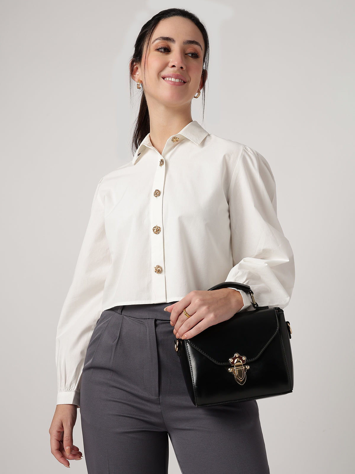 Women White Cotton Shirt