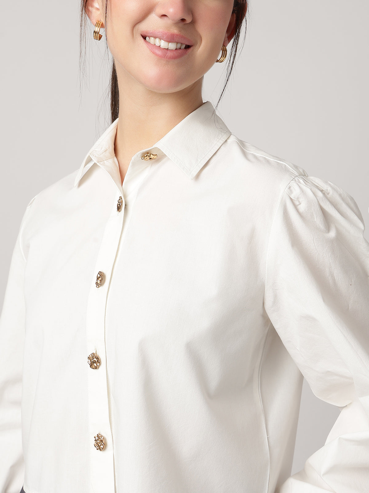 Women White Cotton Shirt