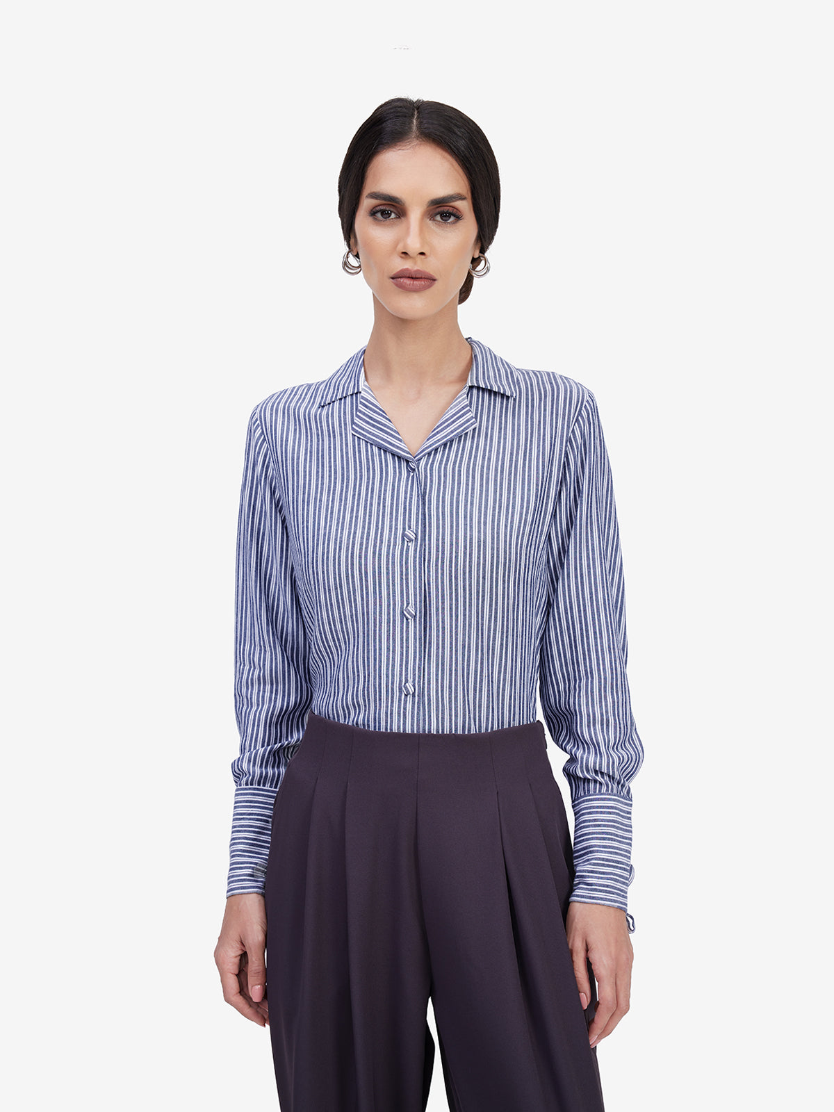Women Grey Collar Shirt