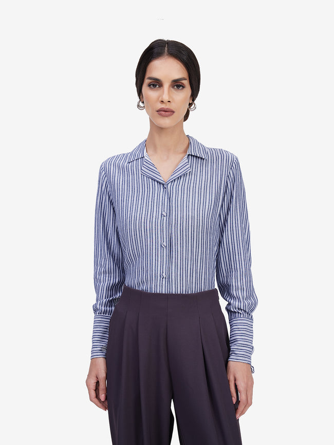 Women Grey Collar Shirt
