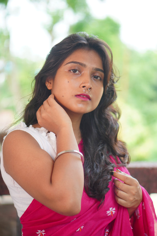 Women Cotton Floral Design Saree