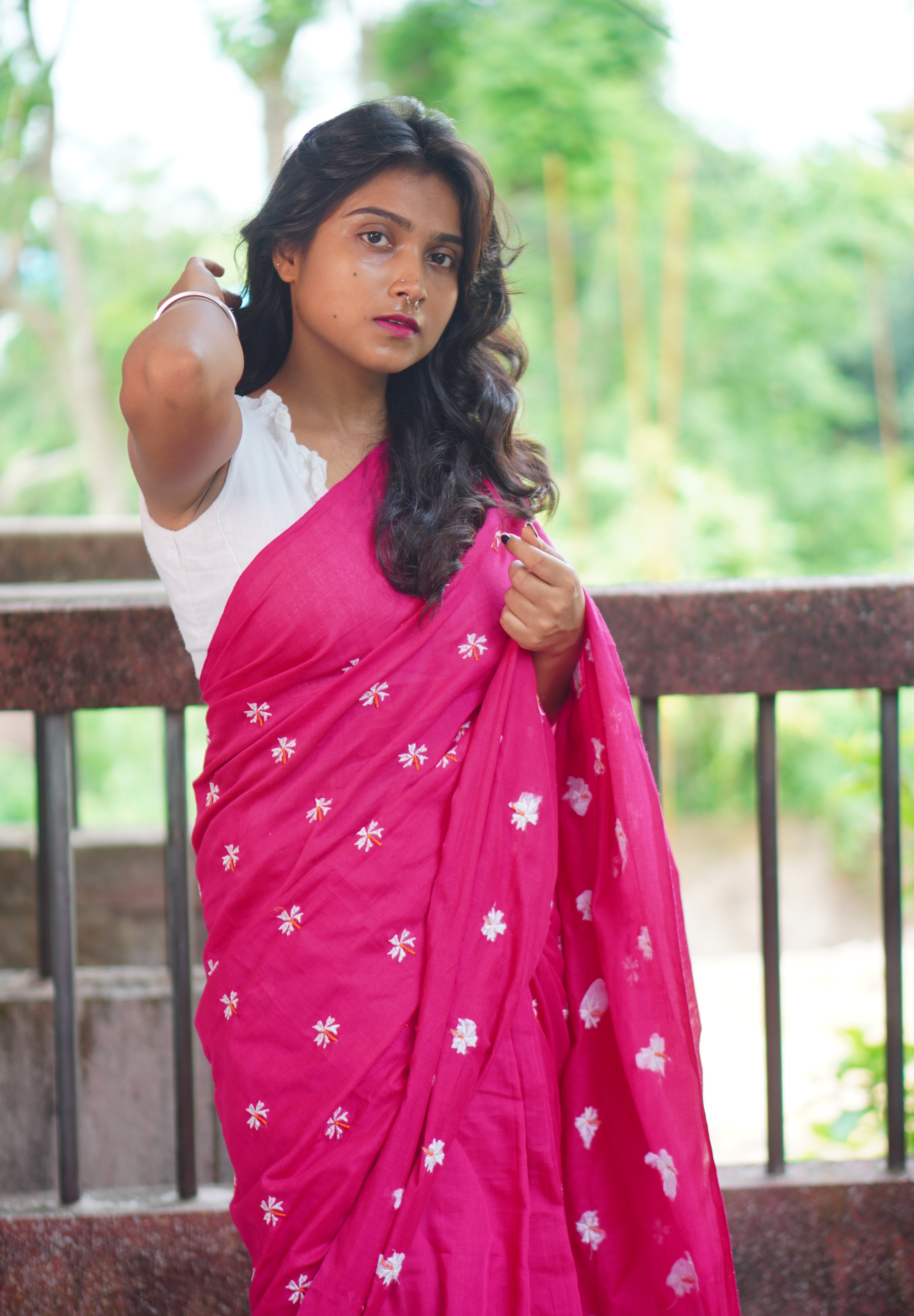 Women Cotton Floral Design Saree