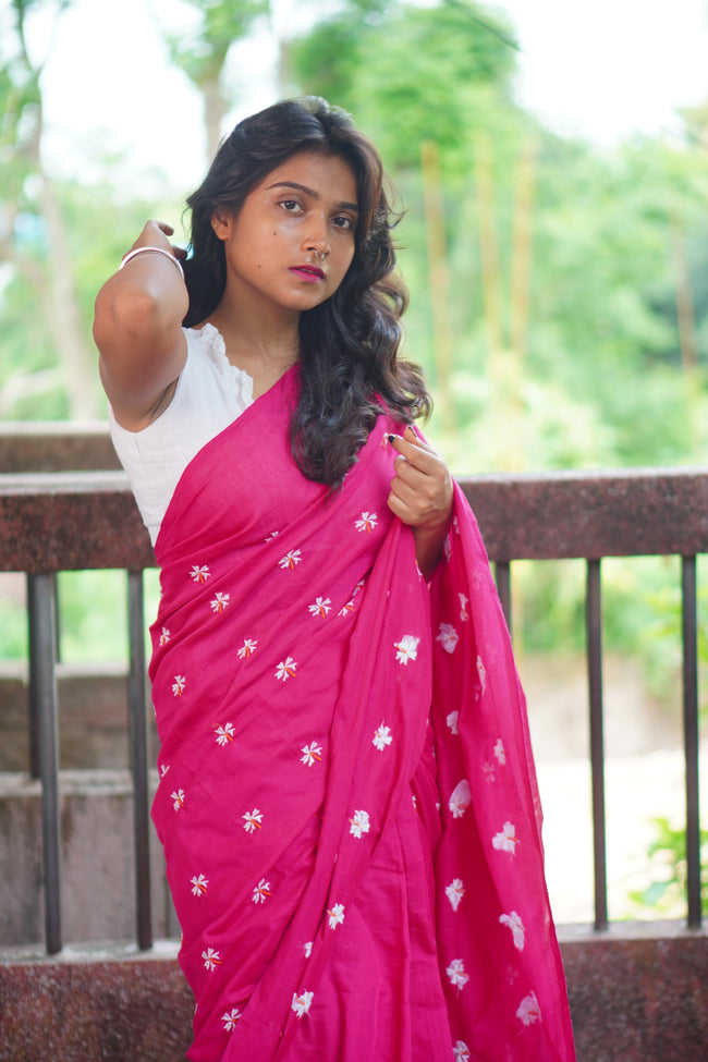 Women Cotton Floral Design Saree