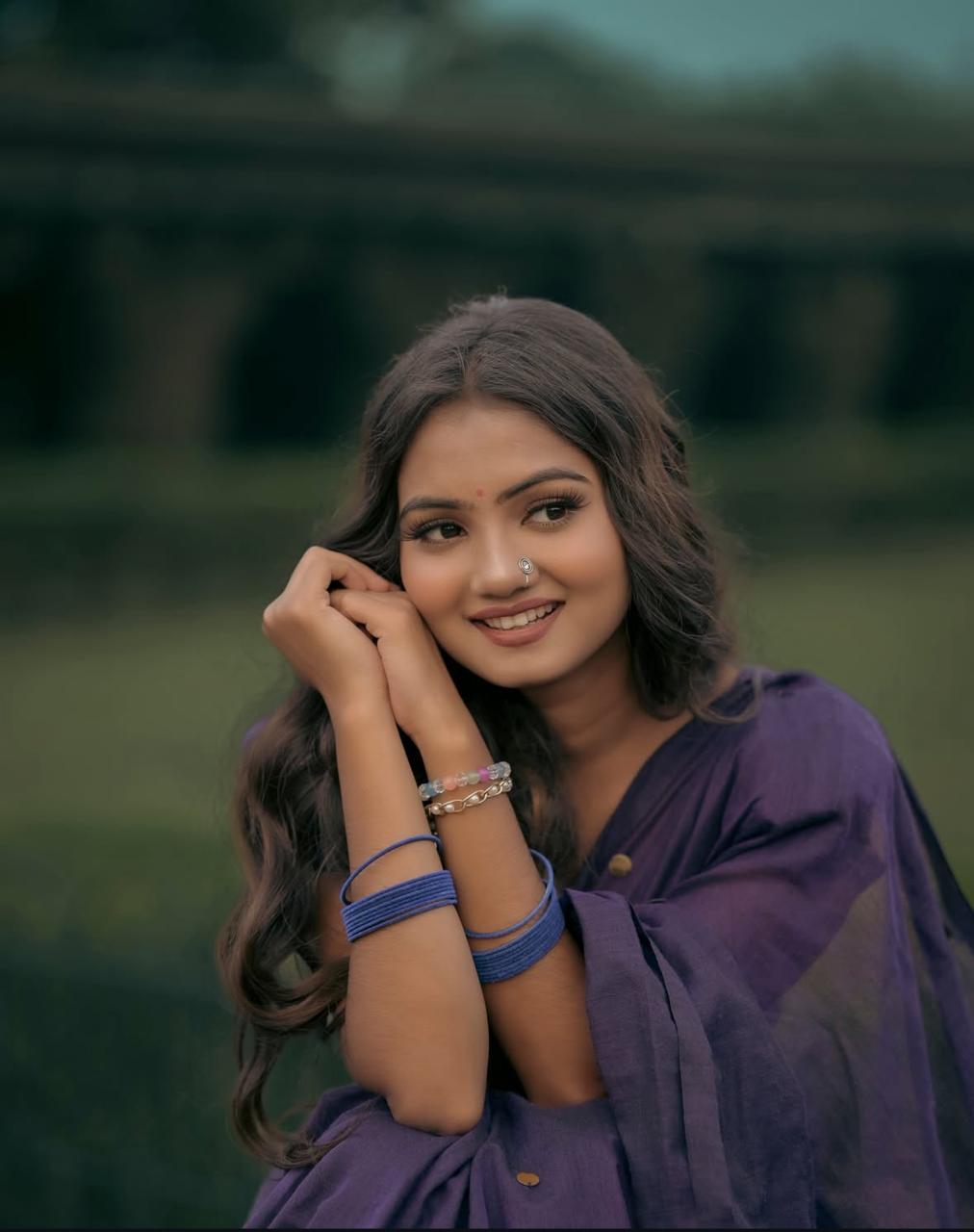 Women Pure Cotton Sequence Saree