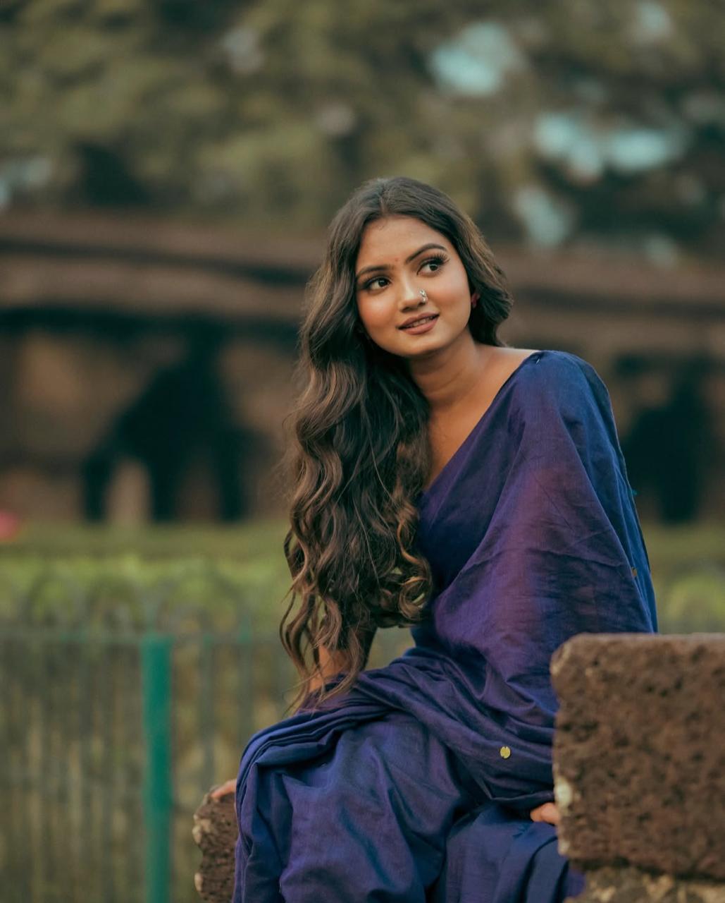 Women Pure Cotton Sequence Saree