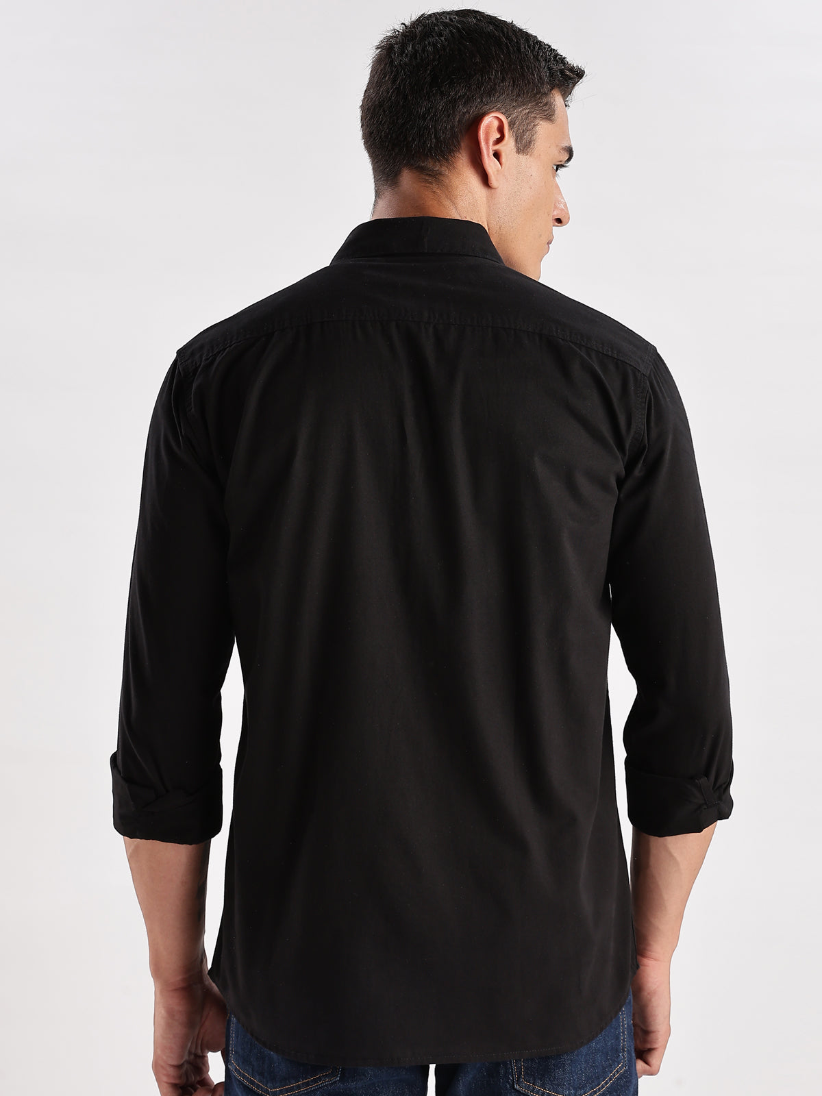 Men Black Cargo Shirt