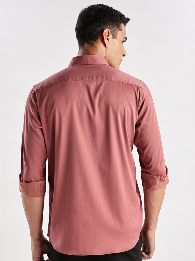 Men Mauve Casual Shirt