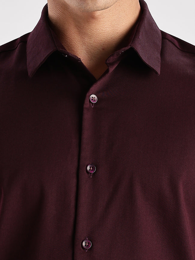 Men Maroon Casual Shirt