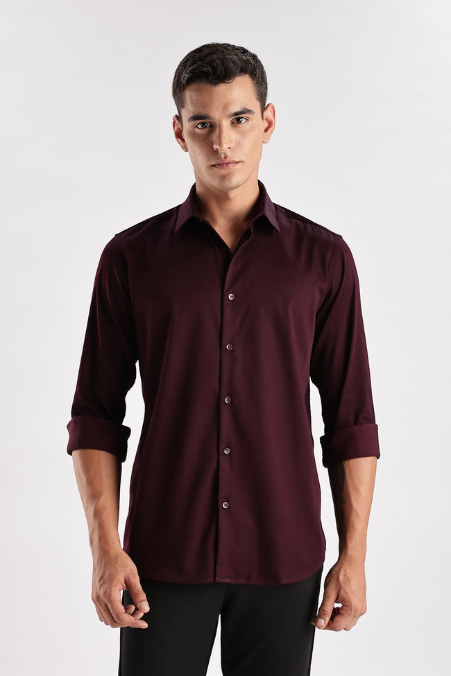 Men Maroon Casual Shirt