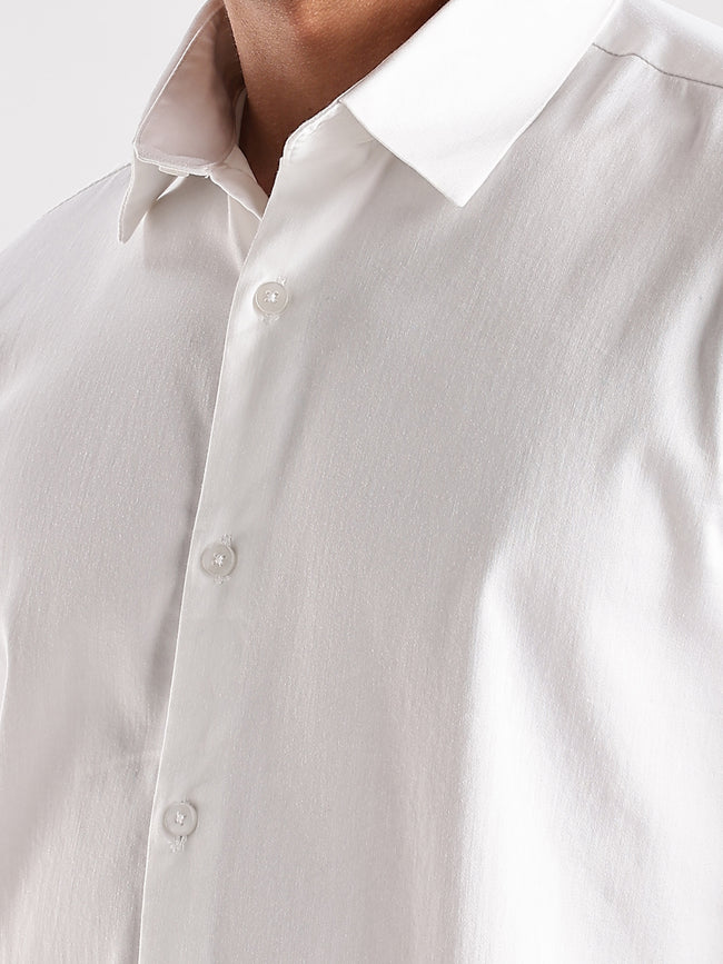 Men White Casual Shirt