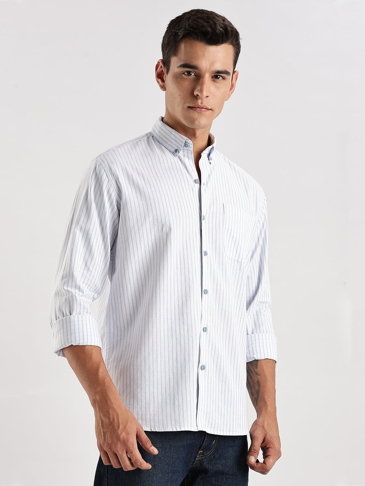 Men White Casual Shirt