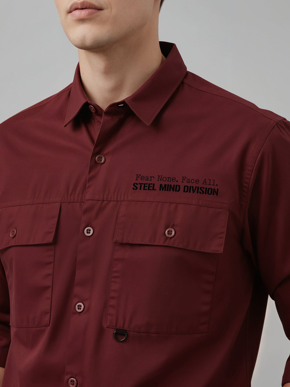 Men Cotton Twill Cargo Shirt