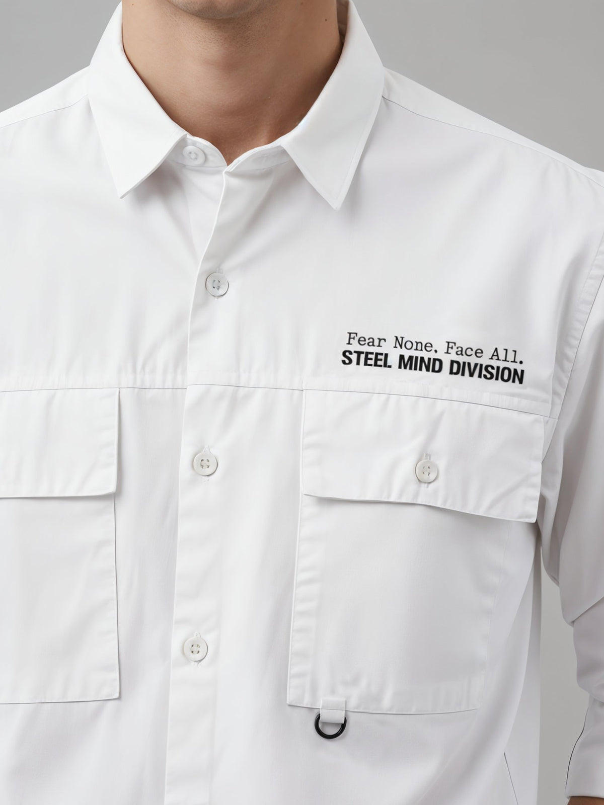 Men Cotton Twill Cargo Shirt