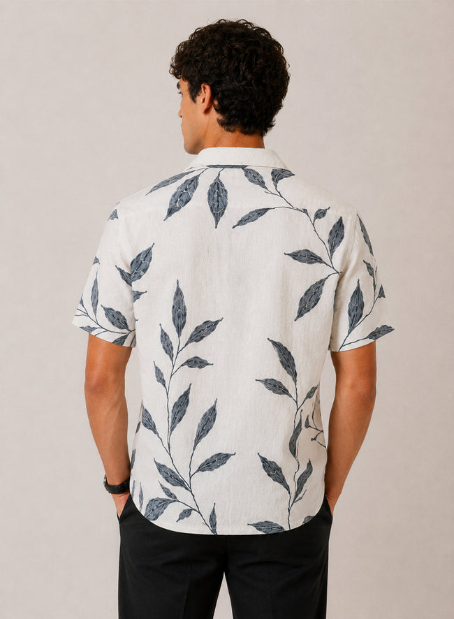 Men Multi Leaf Print Casual Shirt