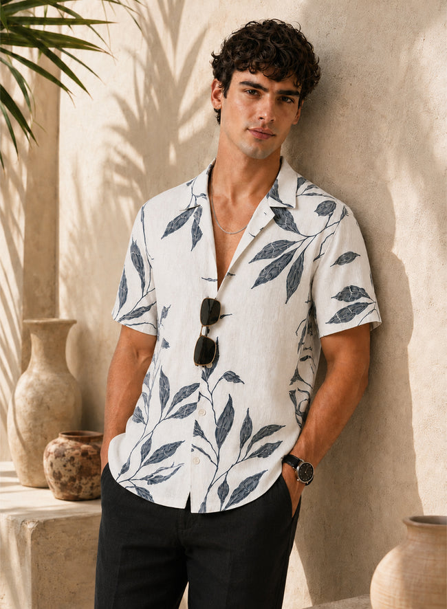 Men Multi Leaf Print Casual Shirt