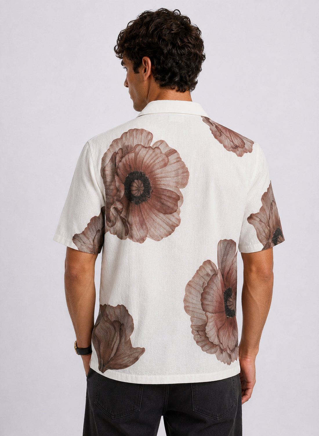 Men Sepia Brown Resort Wear Shirt