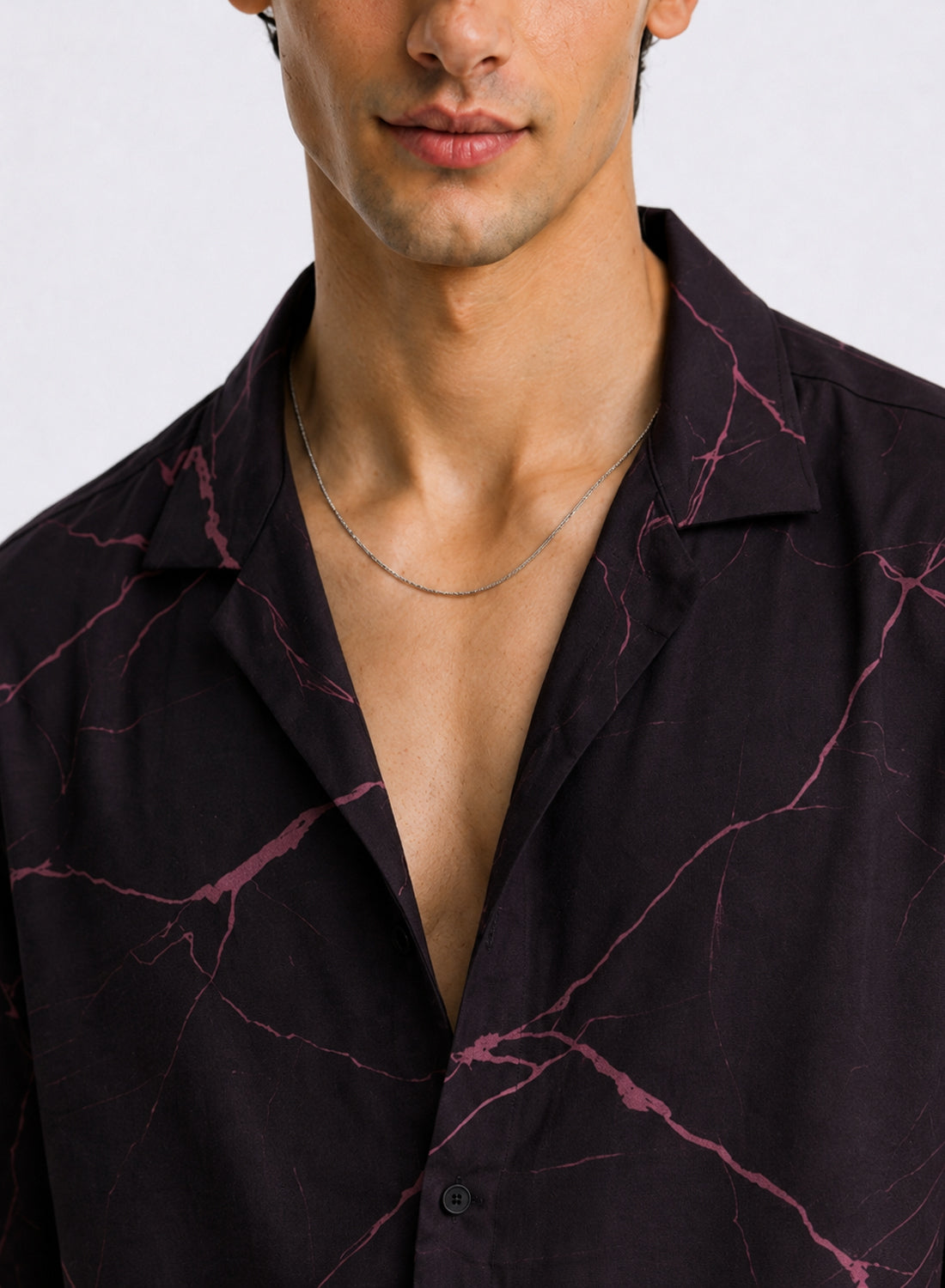 Men Wine Printed Casual Shirt