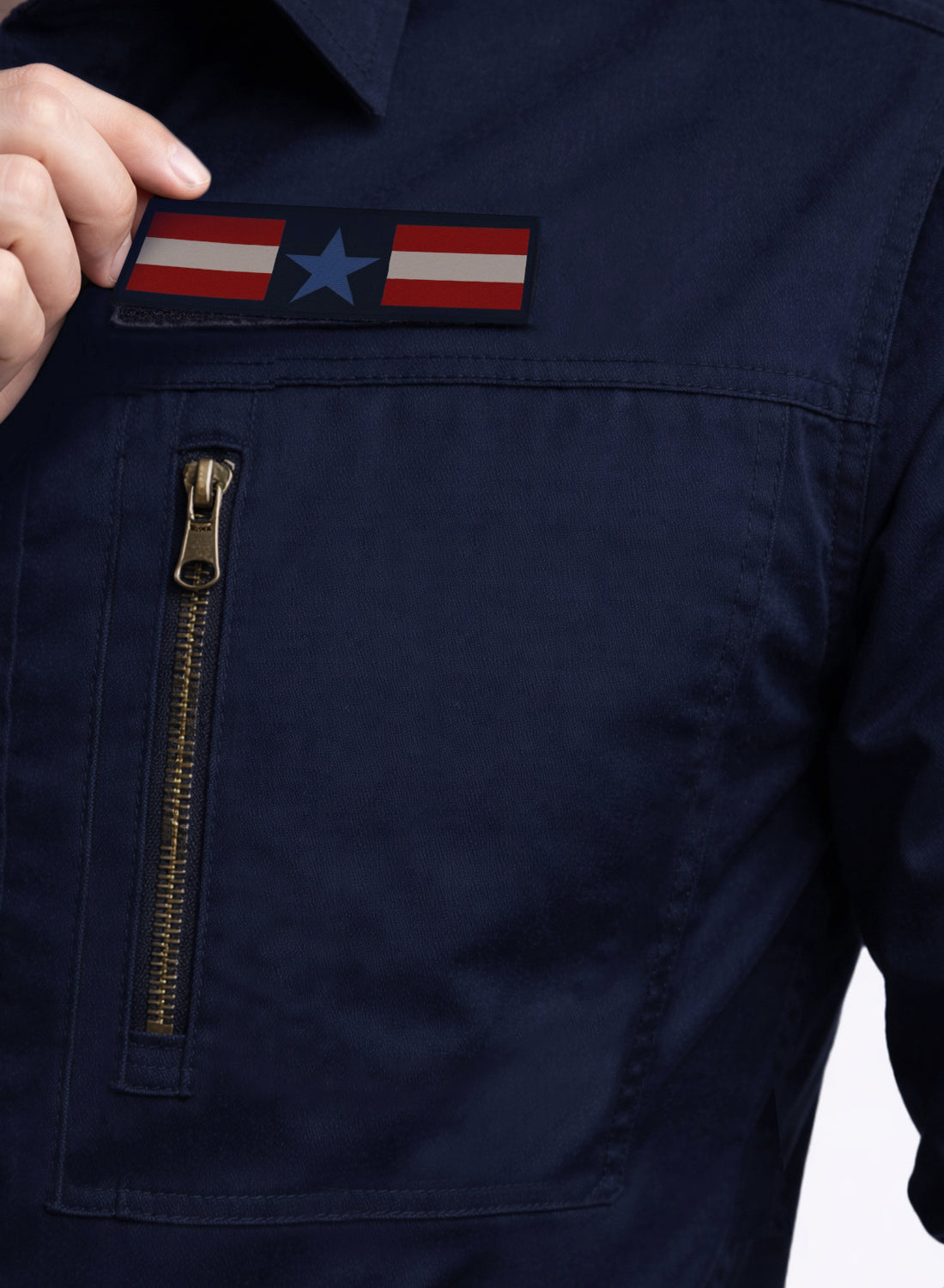 Men Solid Navy Blue Cargo Shirt