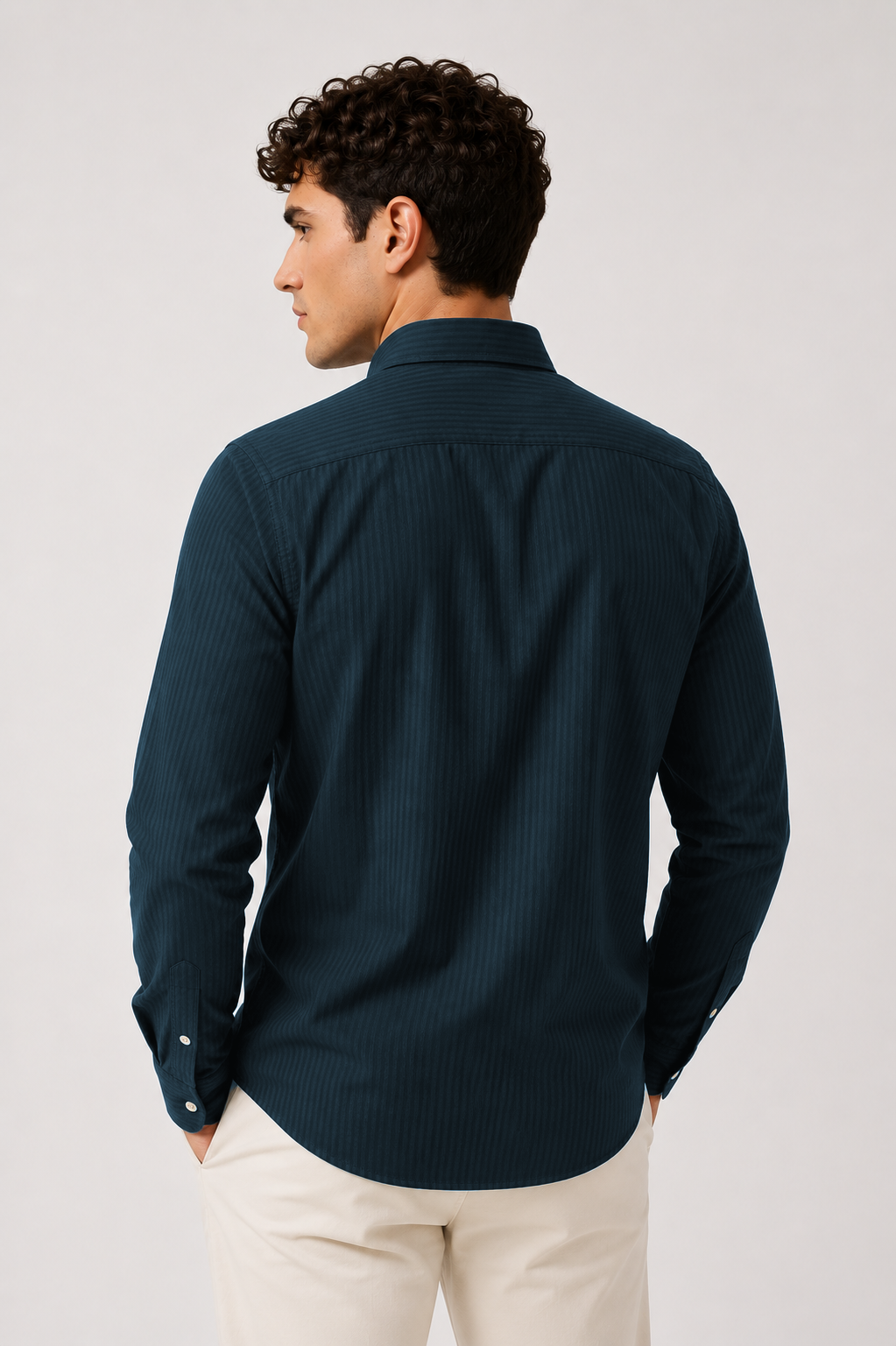 Men Teal Oxford Cotton Casual Shirt