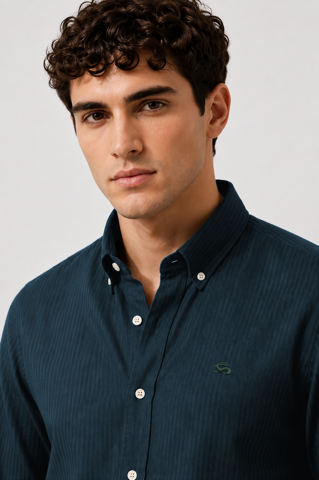 Men Teal Oxford Cotton Casual Shirt