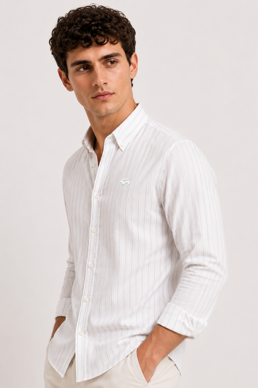 Men White Oxford Cotton Casual Shirt