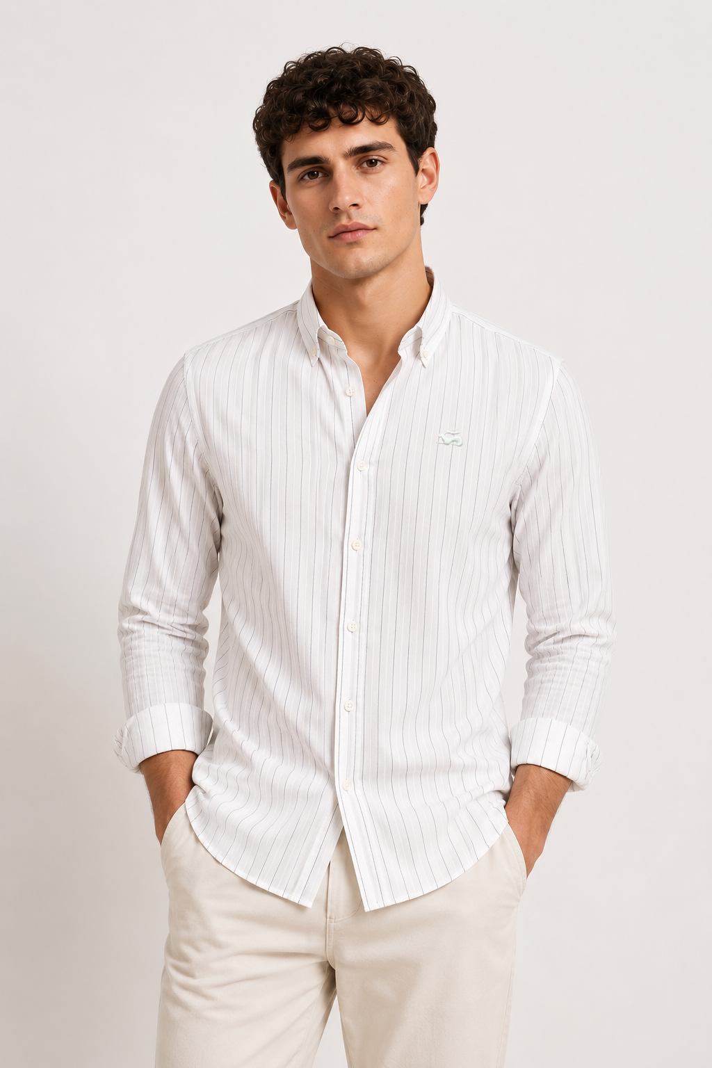 Men White Oxford Cotton Casual Shirt