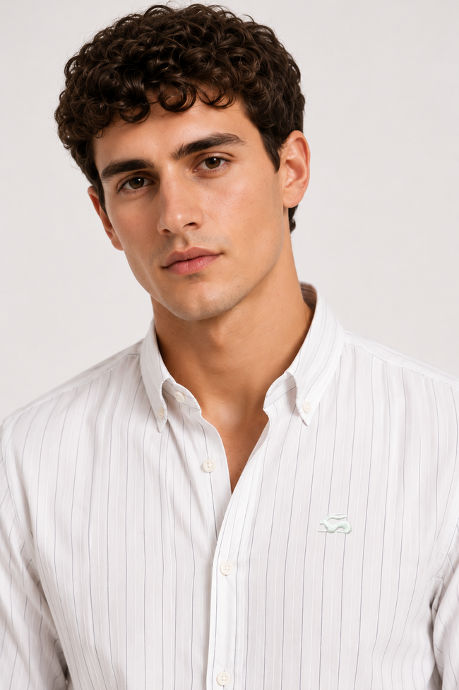 Men White Oxford Cotton Casual Shirt
