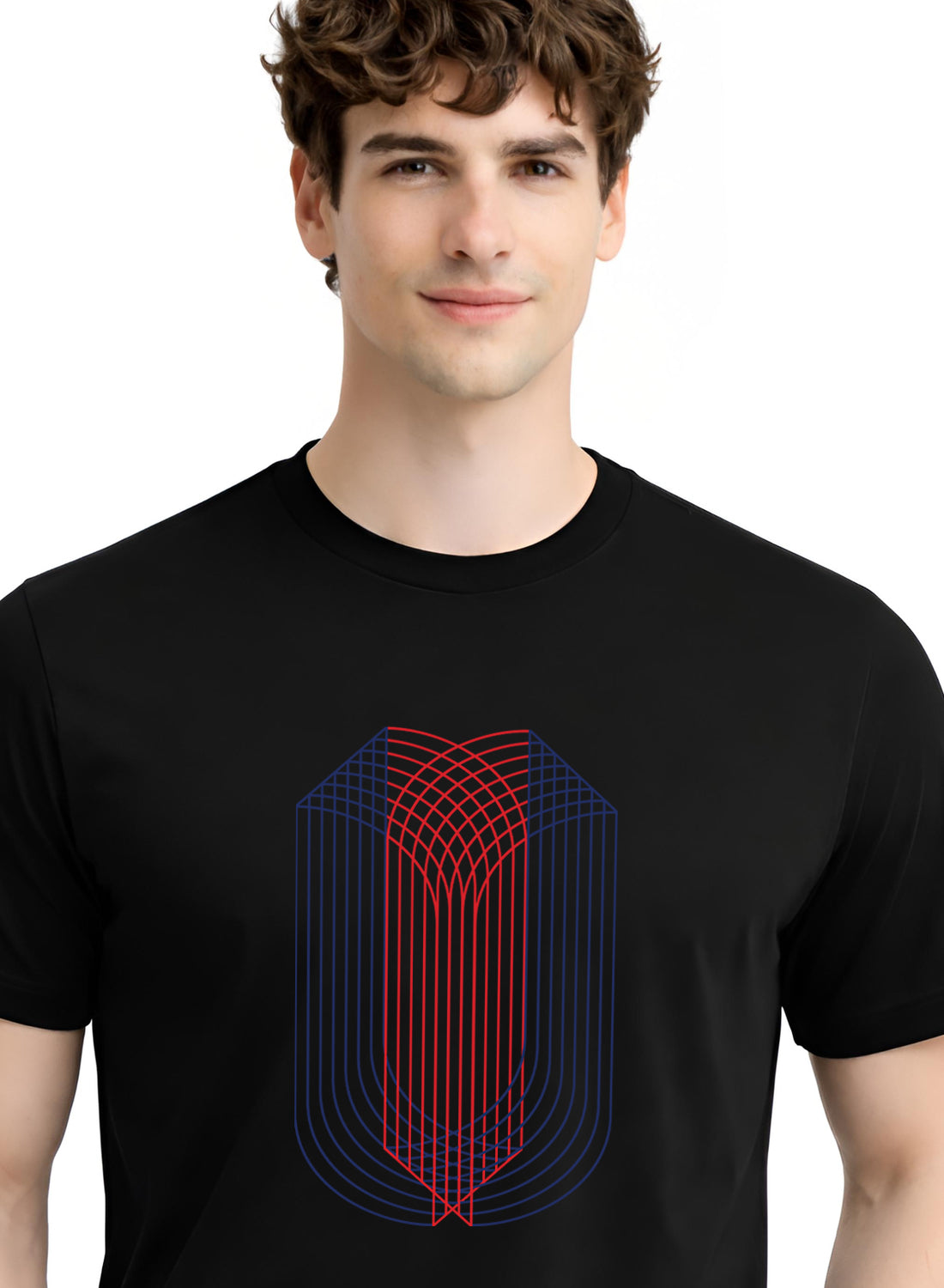 Men Black Monogram Printed T-Shirt