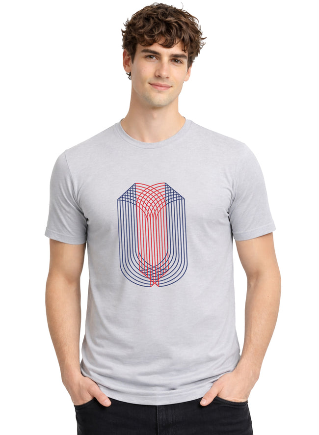 Men Grey Monogram Printed T-Shirt