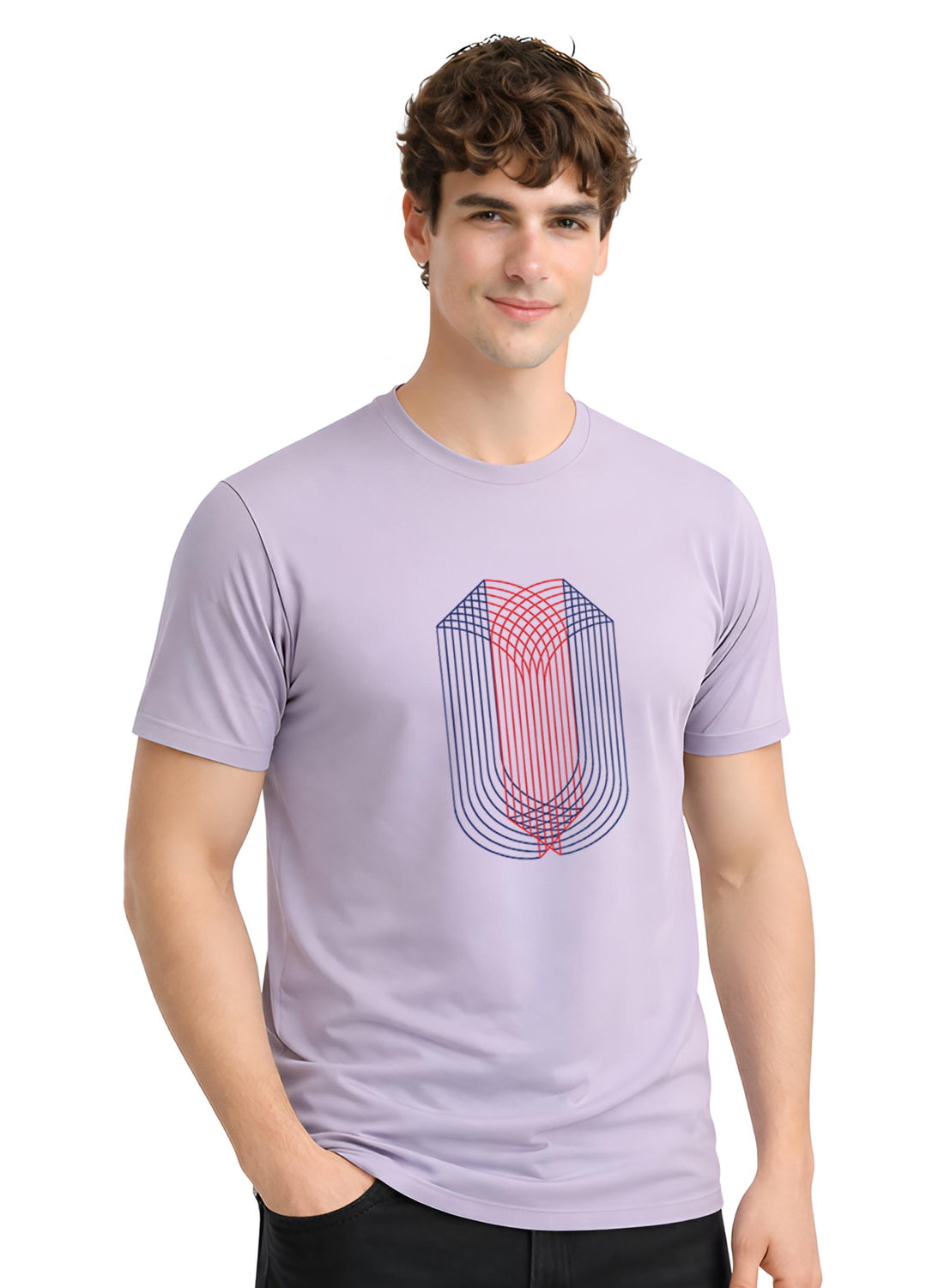 Men Lilac Monogram Printed T-Shirt