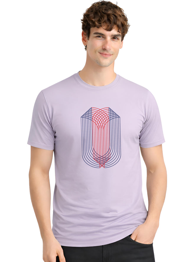 Men Lilac Monogram Printed T-Shirt