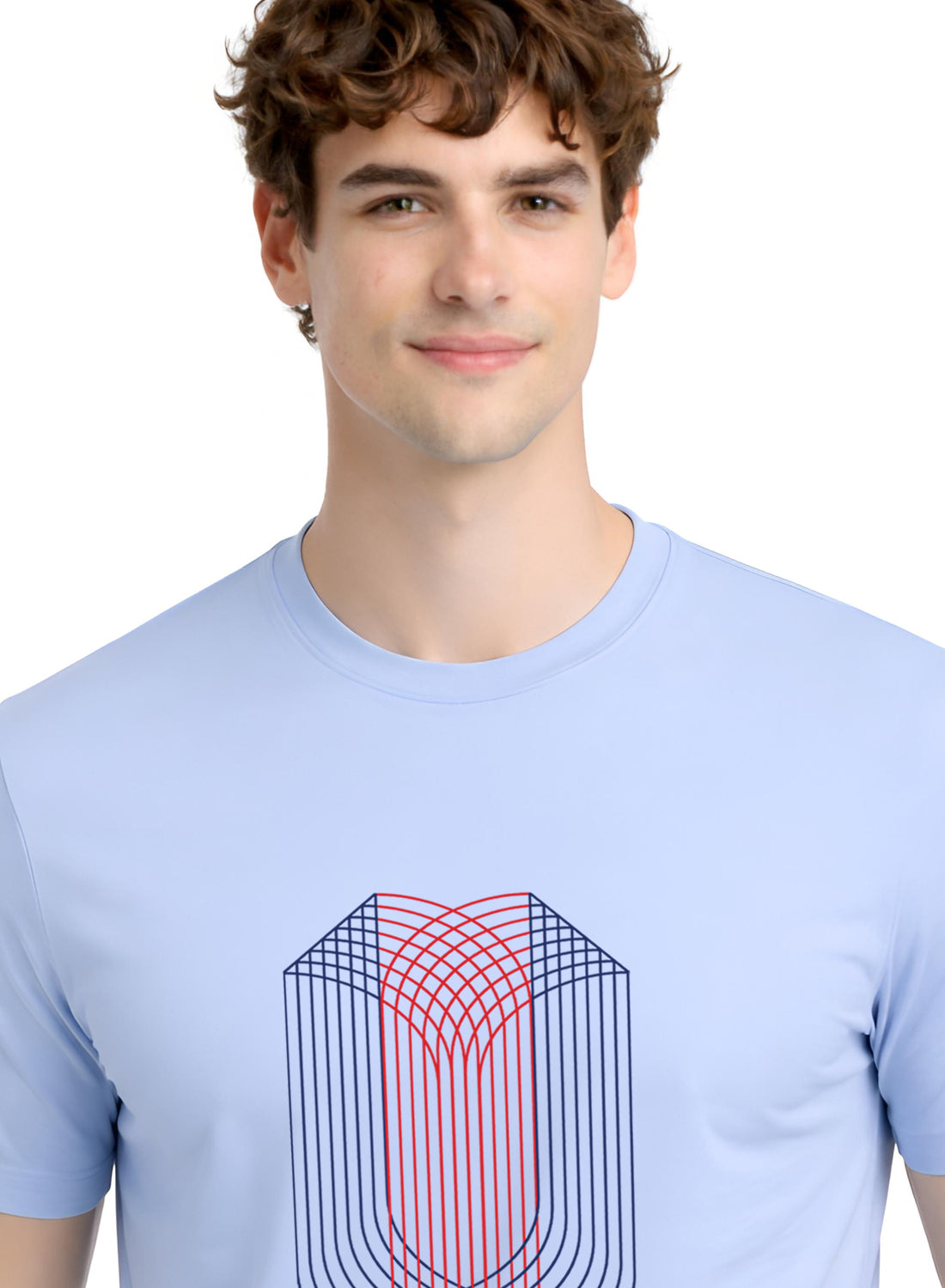 Men Blue Monogram Printed T-Shirt