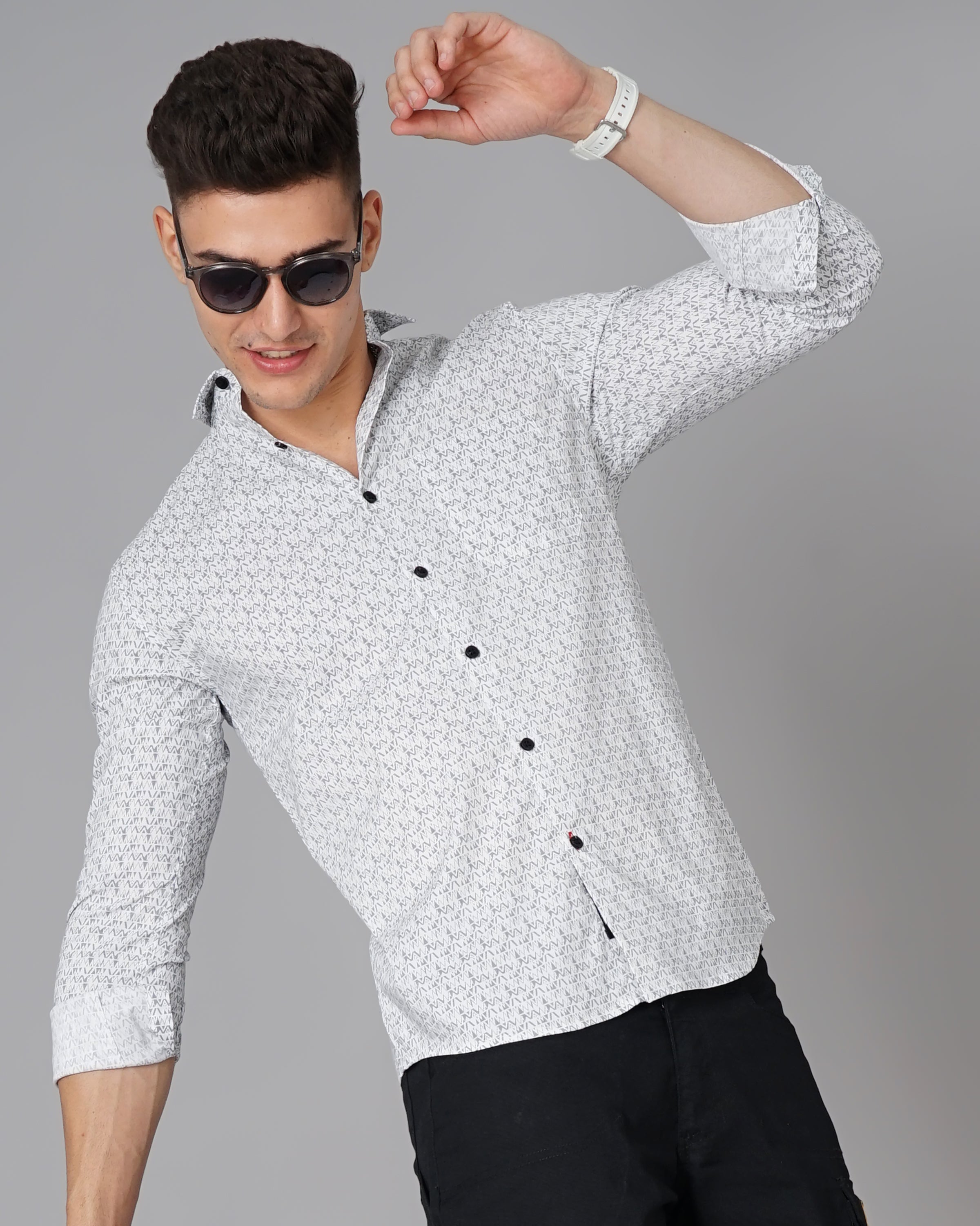 Men Ripple White Shirt